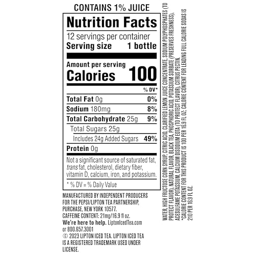 Lipton Lemon Iced Tea 16.9oz Bottles – 12 Pack