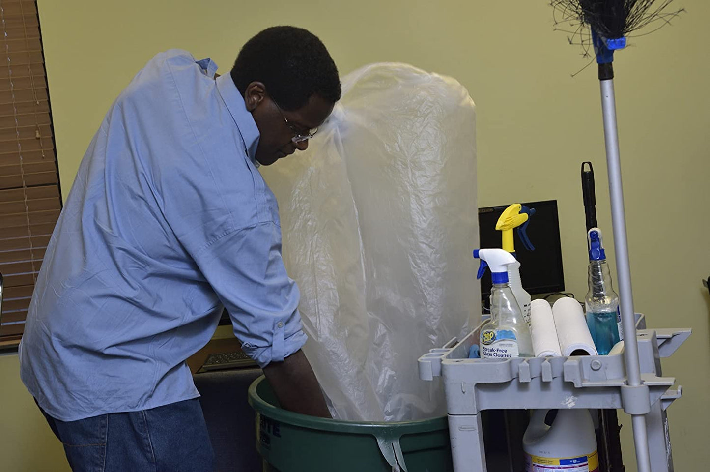 Aluf Plastics 10 Gallon Clear Trash Bags, 1000 Count