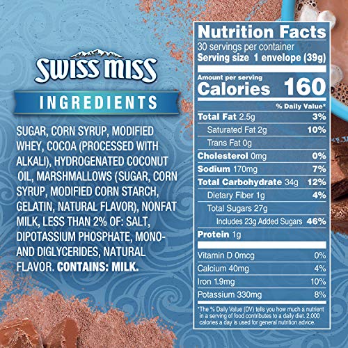 Swiss Miss Hot Cocoa Mix with Marshmallows, 30 Count