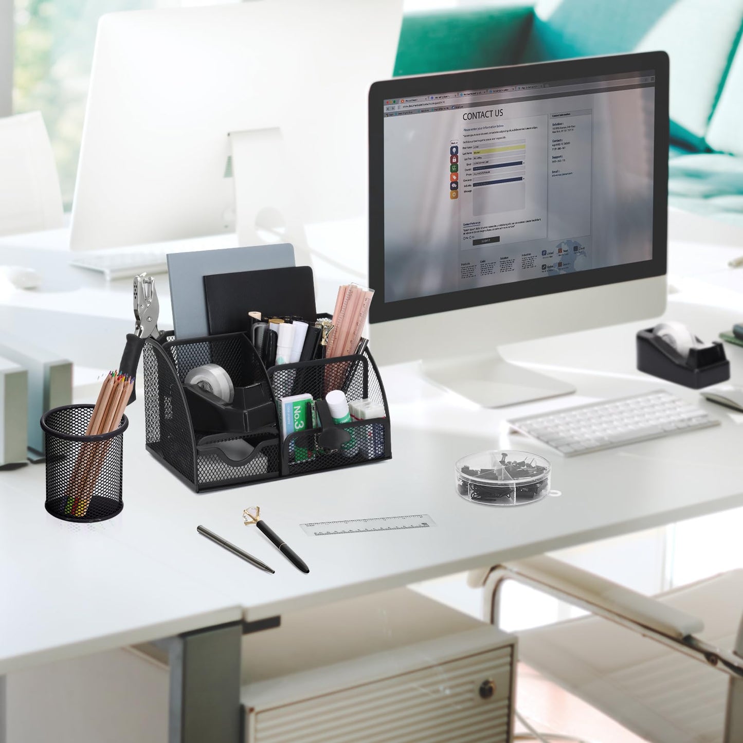 SYMDROMIA 13-in-1 Black Desk Organizer Set