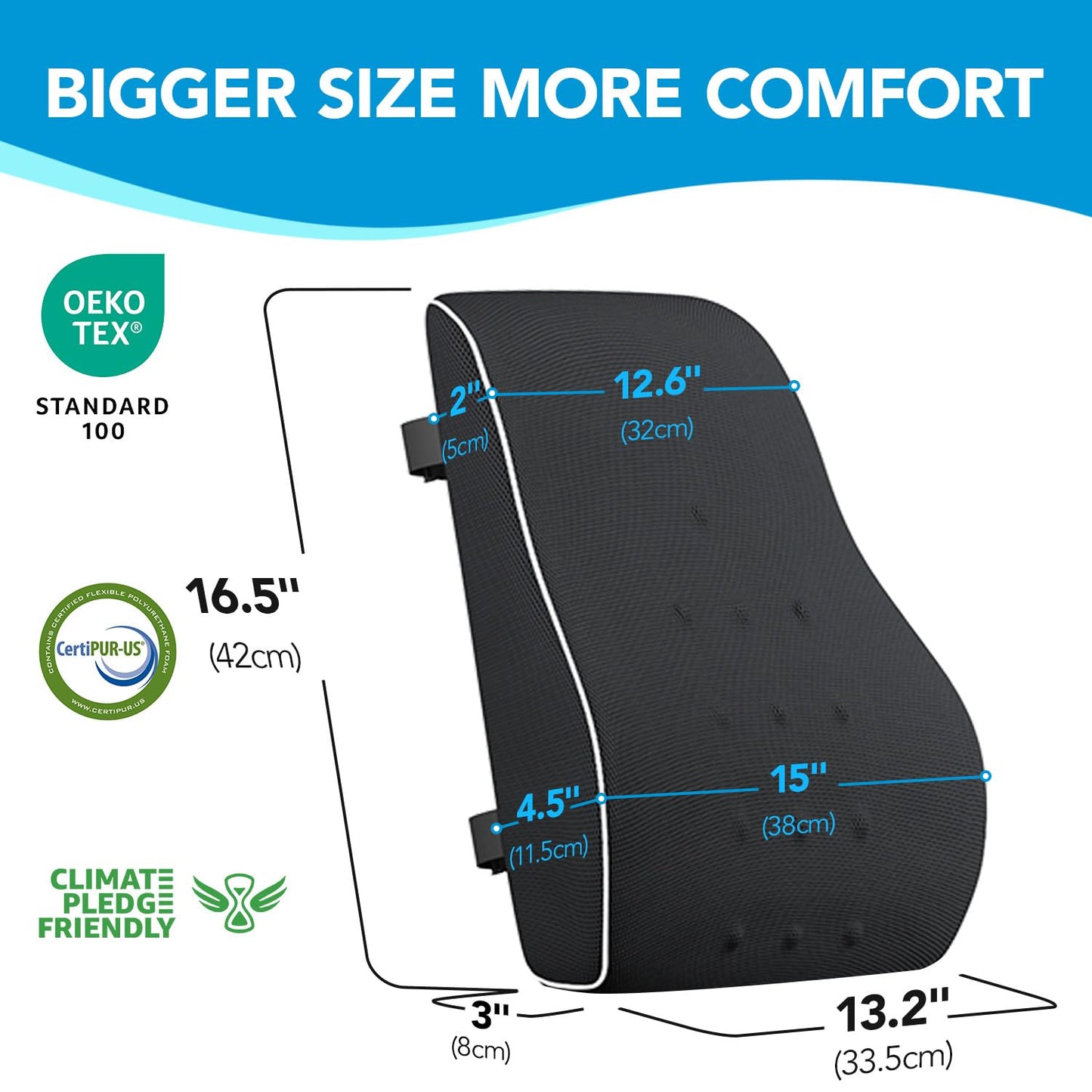 Lumbar Support Pillow for Office Chair & Car β Mesh Design