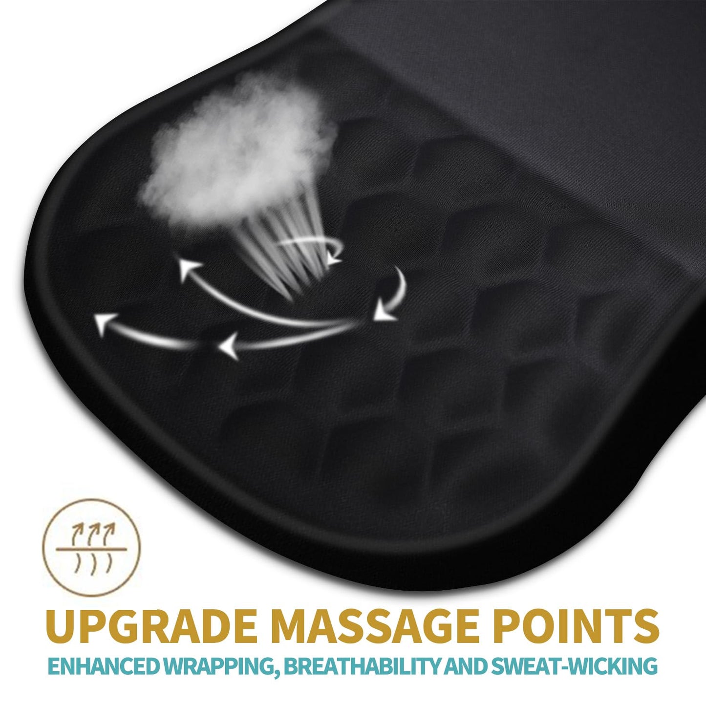 Hokafenle Mouse Pad with Wrist Support & Massage Design – Black