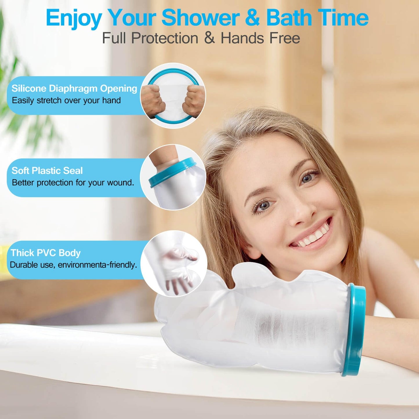 UpGoing Waterproof Hand Cast Cover for Shower – Adult