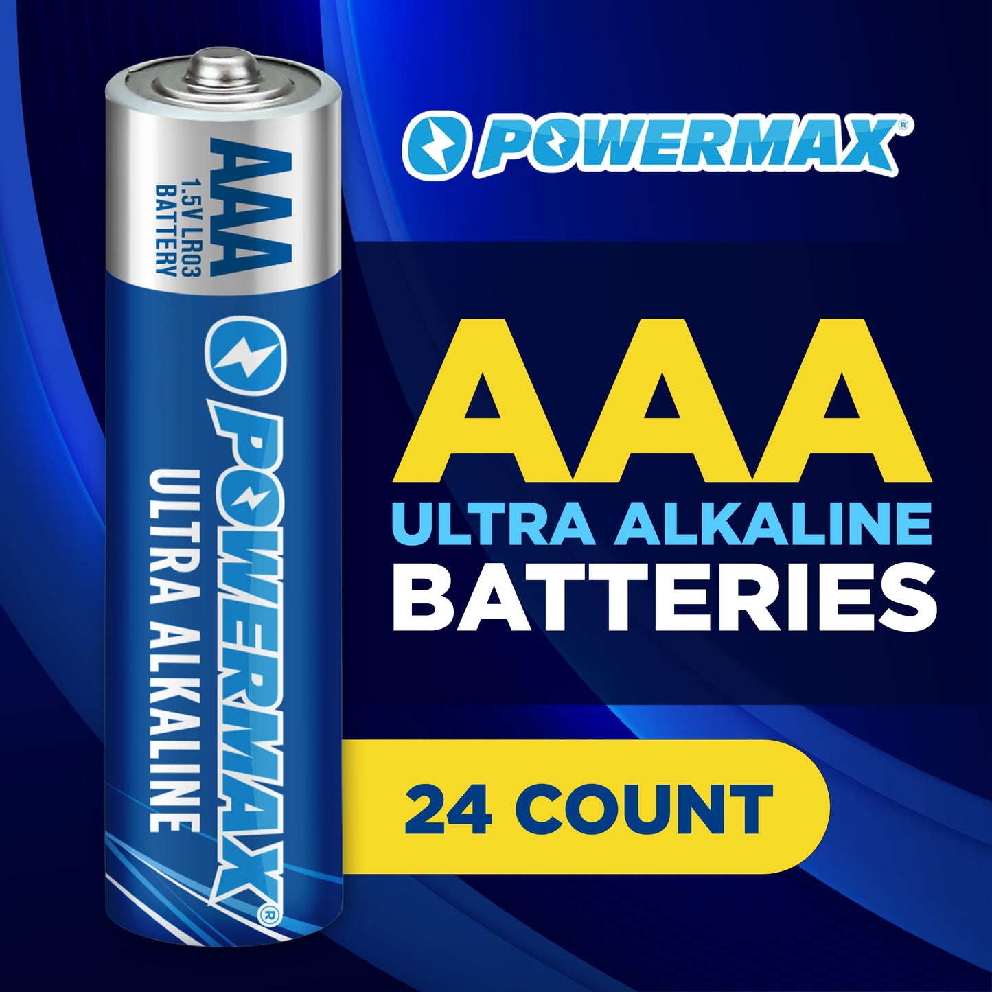 Powermax AAA Alkaline Batteries – 24 Count Long Lasting