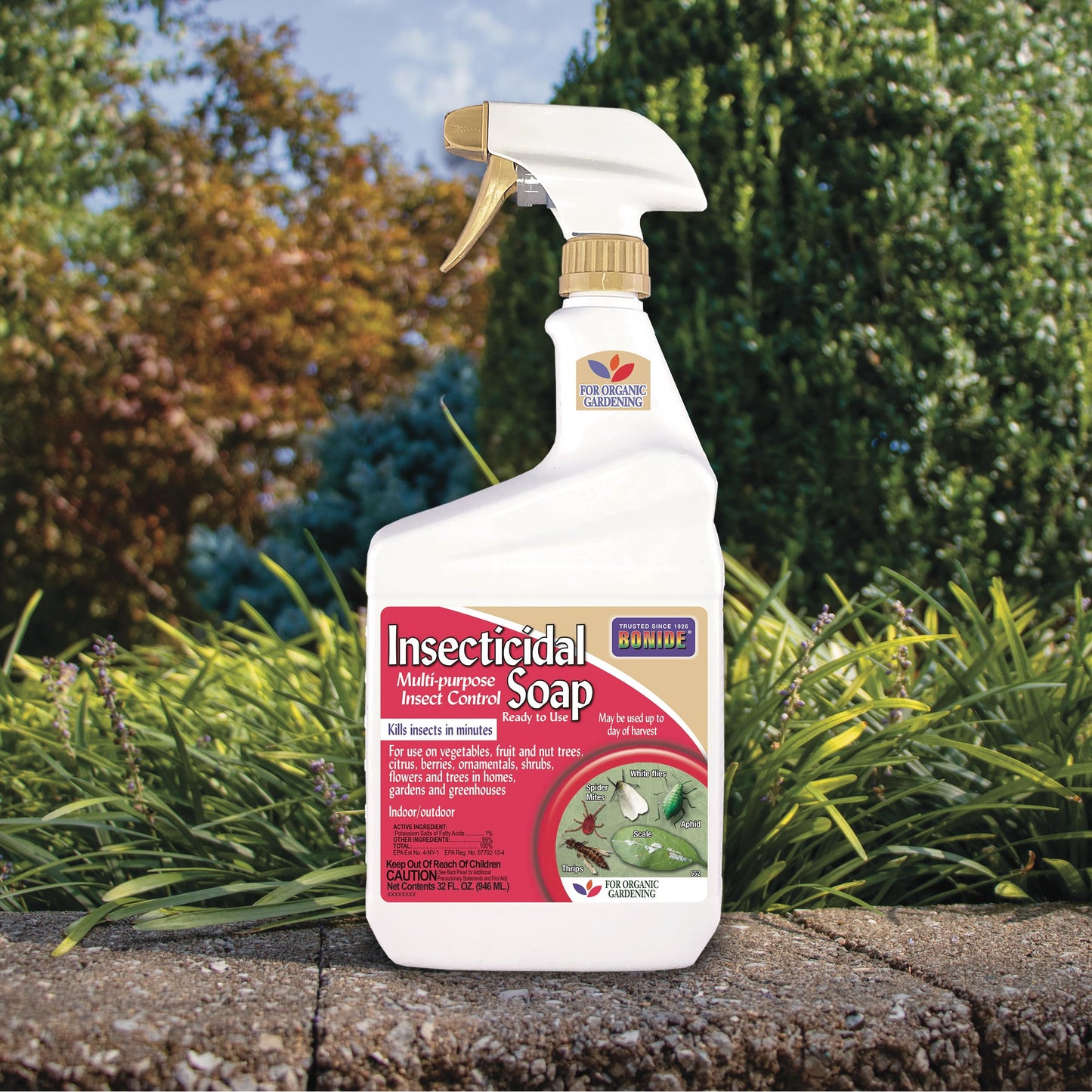 Insecticidal Soap Spray, 32 oz – Multi-Purpose Organic Garden Insect Control