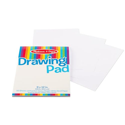 Melissa & Doug Drawing Paper Pad, 3-Pack (9x12") – 50 Sheets Each