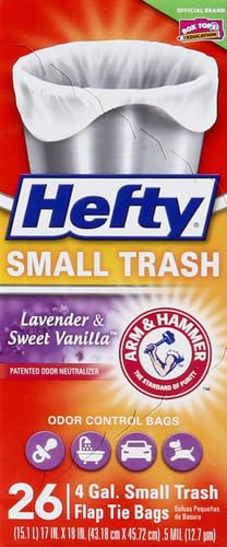 Hefty 4 Gallon Lavender Vanilla Trash Bags, 26 Count