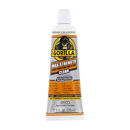 Gorilla Max Strength Construction Adhesive 2.5oz – Clear
