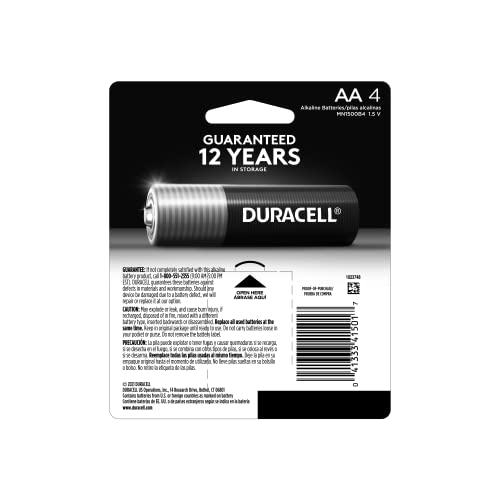 Duracell Coppertop AA Alkaline Batteries – 4 Pack