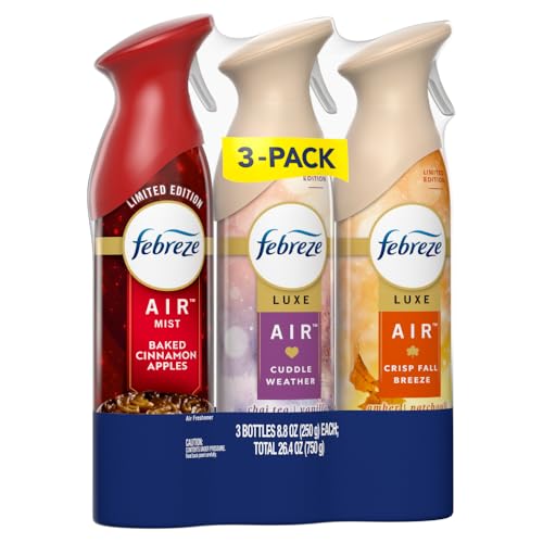 Air Freshener Spray Set, 8.8 oz, 3 Pack – Fall Breeze, Cuddle Weather, Cinnamon Apple