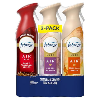 Air Freshener Spray Set, 8.8 oz, 3 Pack – Fall Breeze, Cuddle Weather, Cinnamon Apple