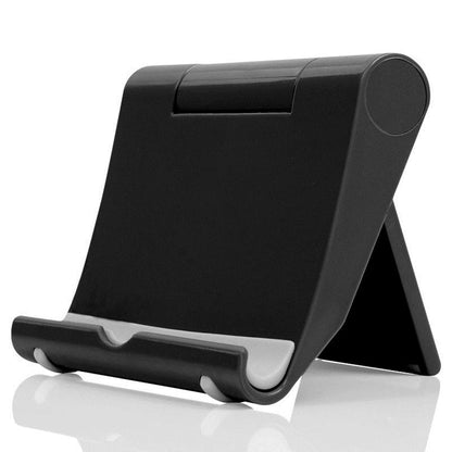 JUSDIQIR Foldable Phone & Tablet Stand for Desk – Black