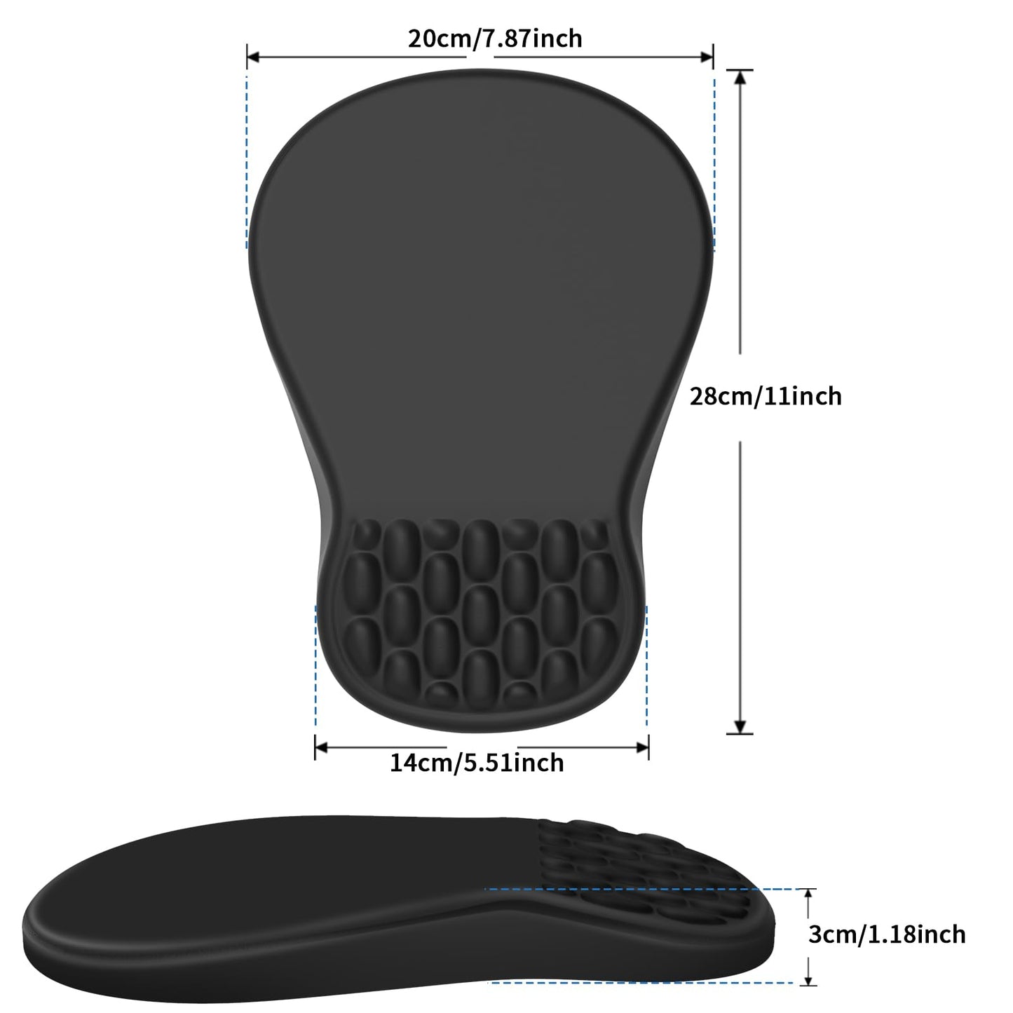 YIWEI Ergonomic Mouse Pad with Wrist Rest – Black
