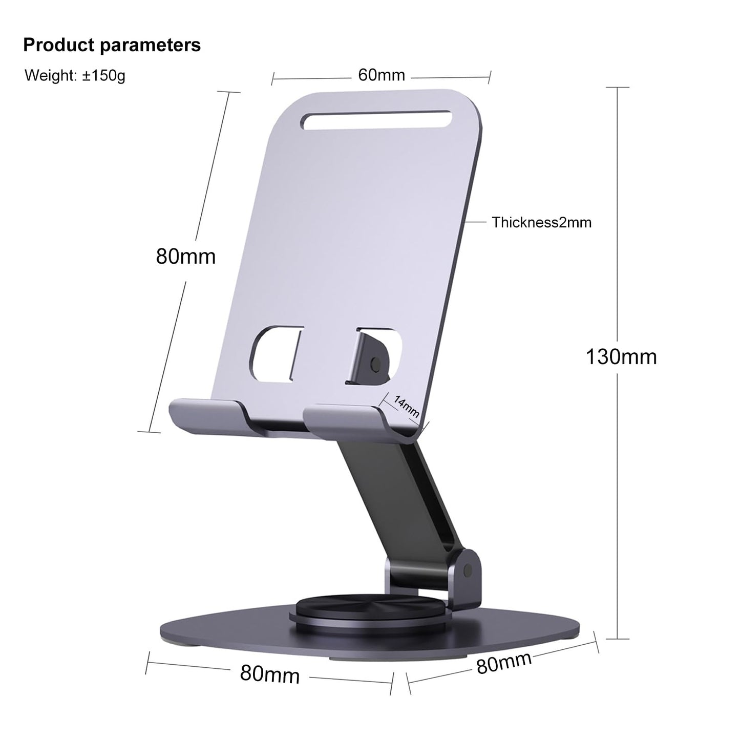 ONCHEER 360° Rotating Phone & Tablet Stand – Metal Purple