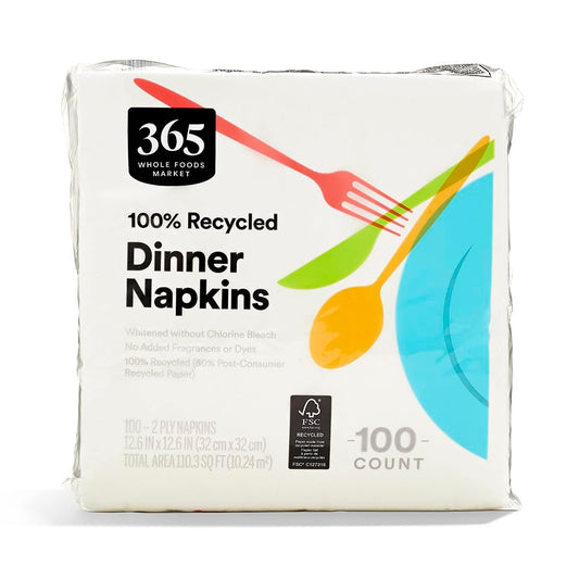 365 by Whole Foods Dinner Napkins 100 Count – 2-Ply