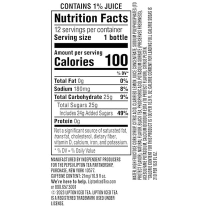 Lipton Lemon Iced Tea 16.9oz Bottles – 12 Pack