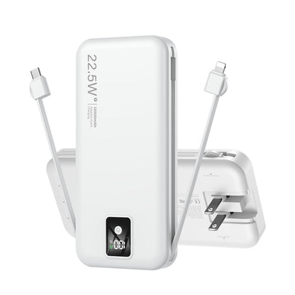 Portable Power Bank 12000mAh with Built-in Cables – Fast Charging
