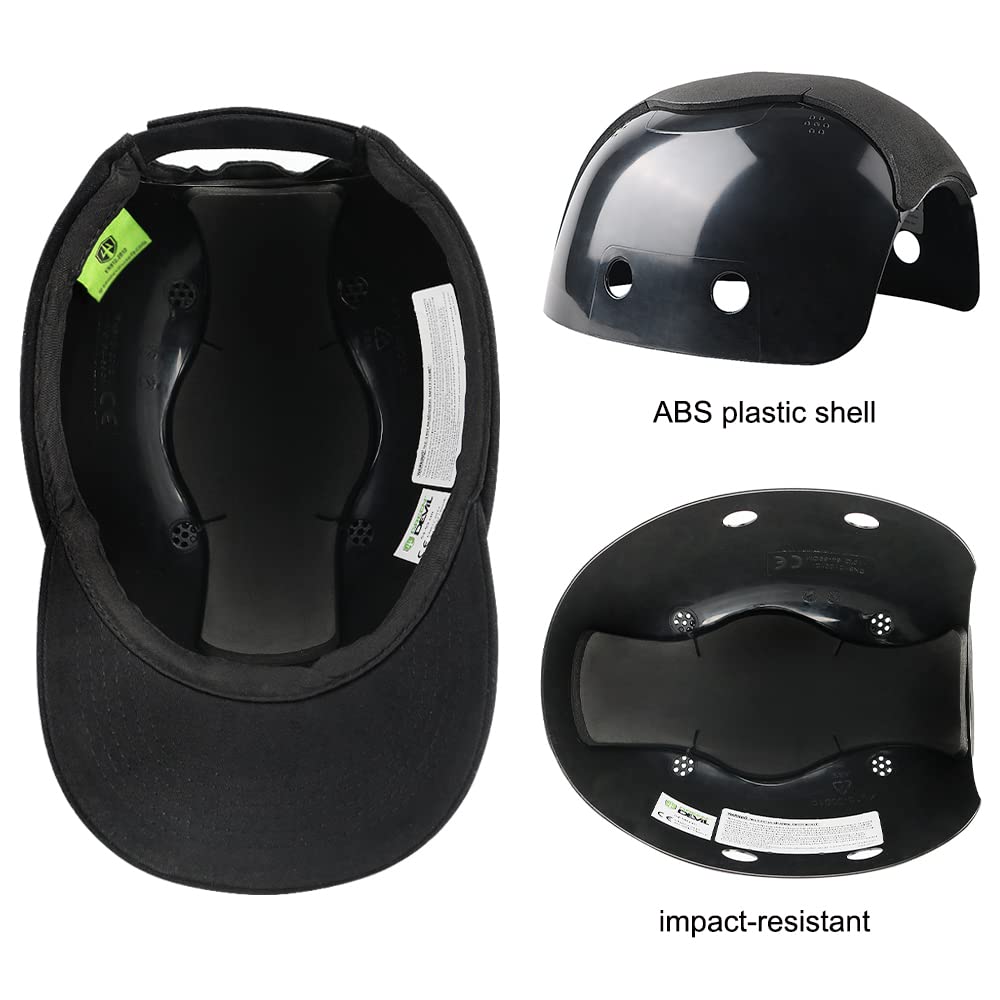 Lightweight Safety Bump Cap Hat for Men & Women – Black