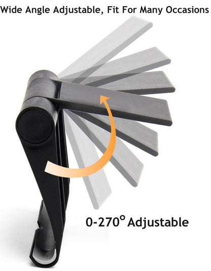 JUSDIQIR Foldable Phone & Tablet Stand for Desk – Black