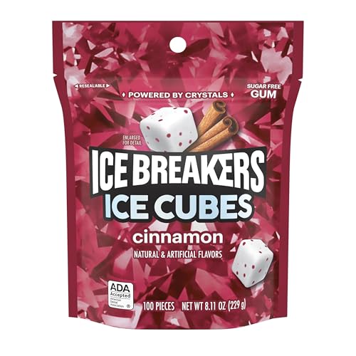Ice Breakers Ice Cubes Cinnamon Gum 8.11oz – 100 Pieces