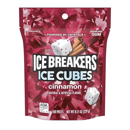 Ice Breakers Ice Cubes Cinnamon Gum 8.11oz – 100 Pieces