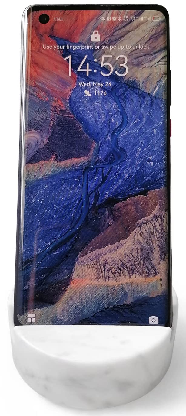 fashciaga Marble Phone Stand – Heavy Stone Holder for Desk