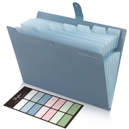 SKYDUE 8 Pocket Expanding File Organizer – Blue