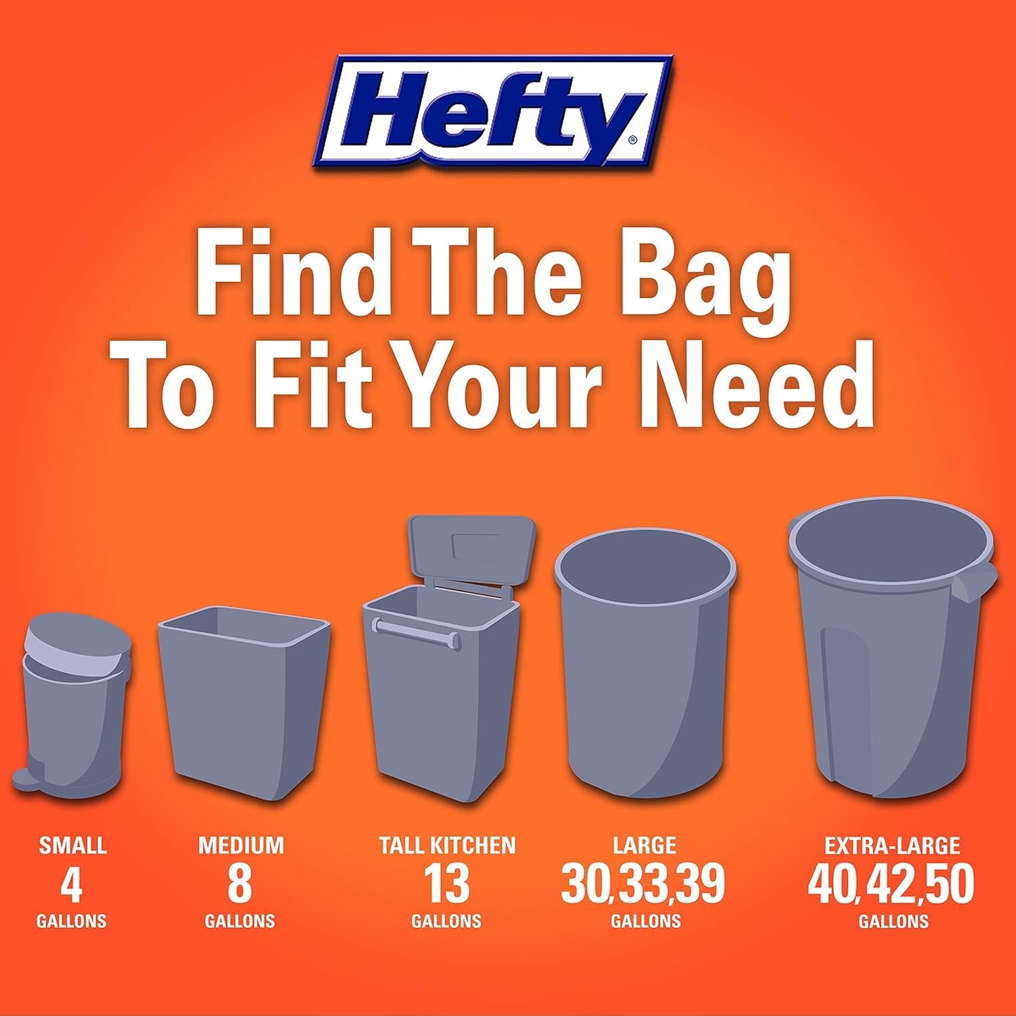 Hefty 4 Gallon Lavender Vanilla Trash Bags, 26 Count