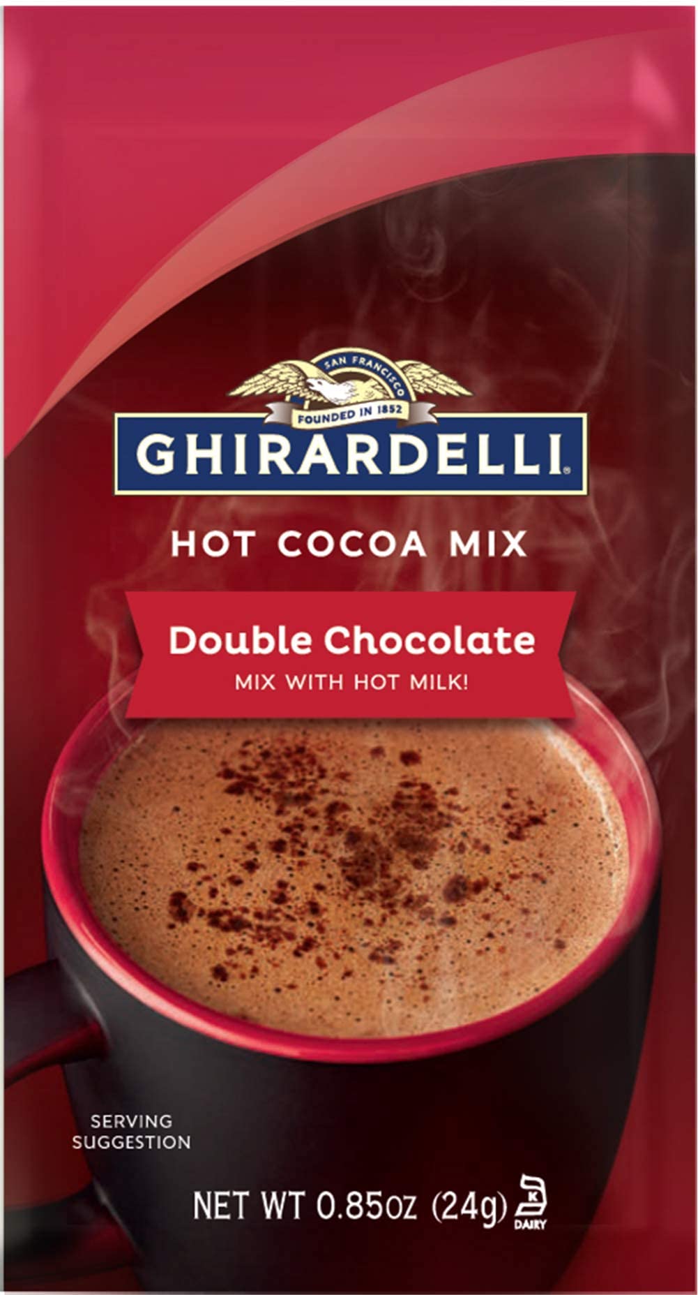 Ghirardelli Double Chocolate Hot Cocoa Packets, 10 Pack