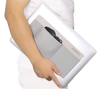 AMOZIFY 3-Pocket Laptop Organizer with Mouse Holder – Gray