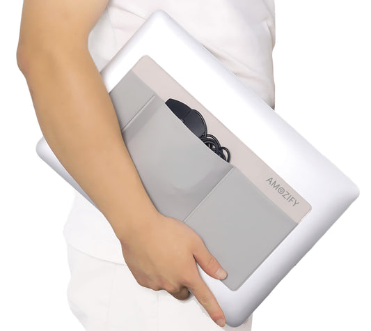 AMOZIFY 3-Pocket Laptop Organizer with Mouse Holder – Gray