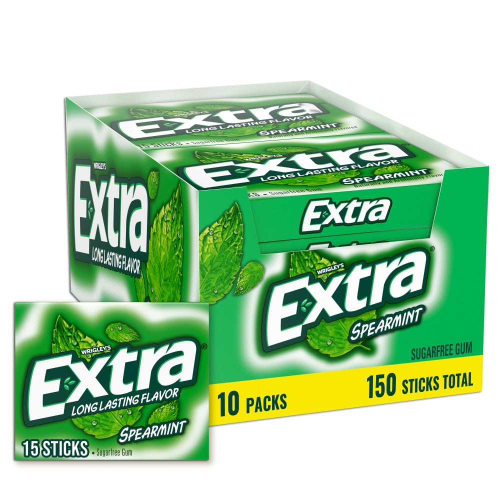 Extra Spearmint Sugar-Free Gum 10 Pack – 15 Count Each