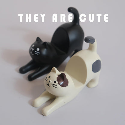 Cute Cat Phone Holder Stand for Desk – Kawaii White