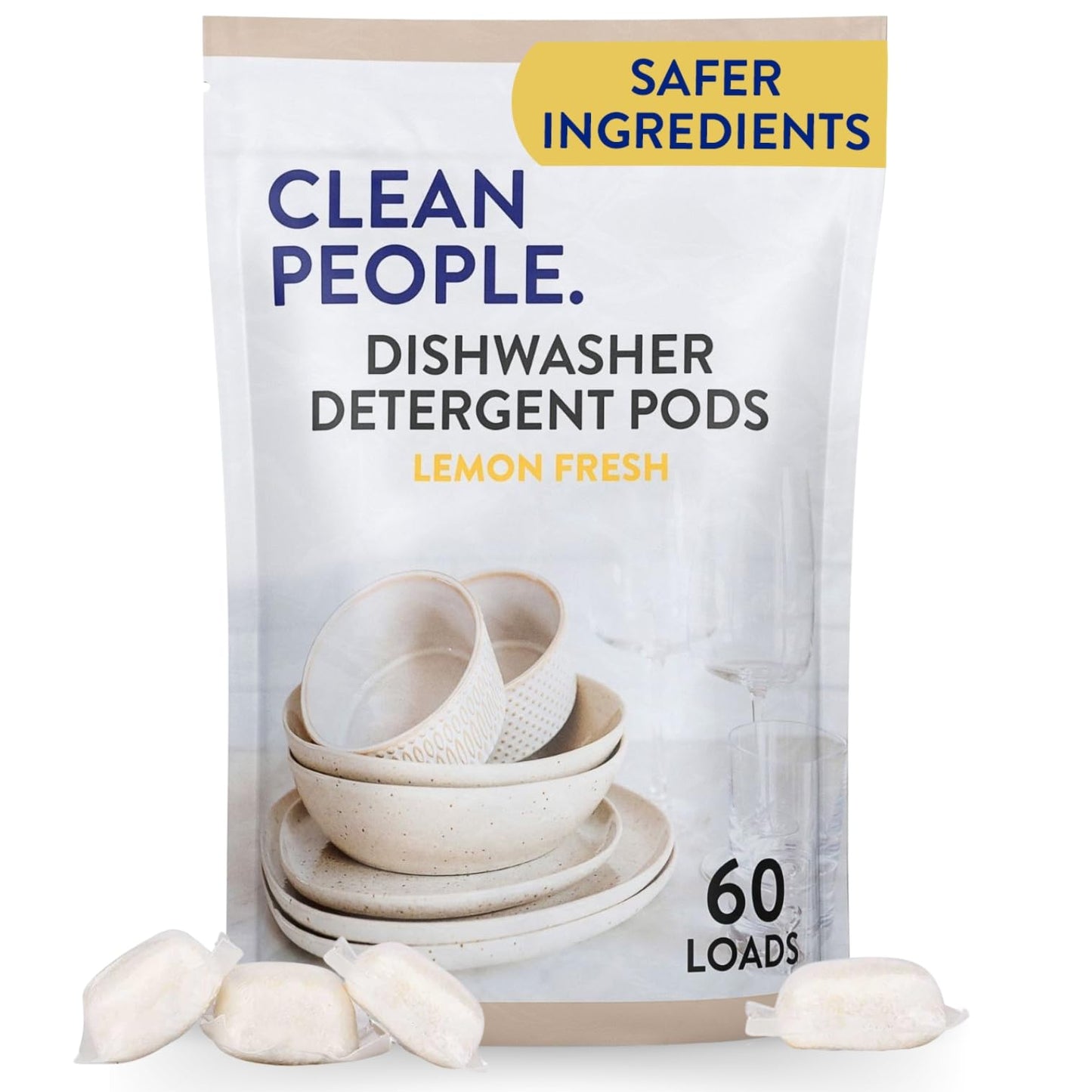 Clean People Dishwasher Pods, Lemon Verbena, 60 Count