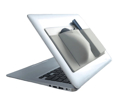 AMOZIFY 3-Pocket Laptop Organizer with Mouse Holder – Gray