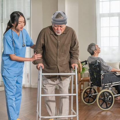 Adjustable Elderly Safety Helmet for Fall Protection – Gray Mesh