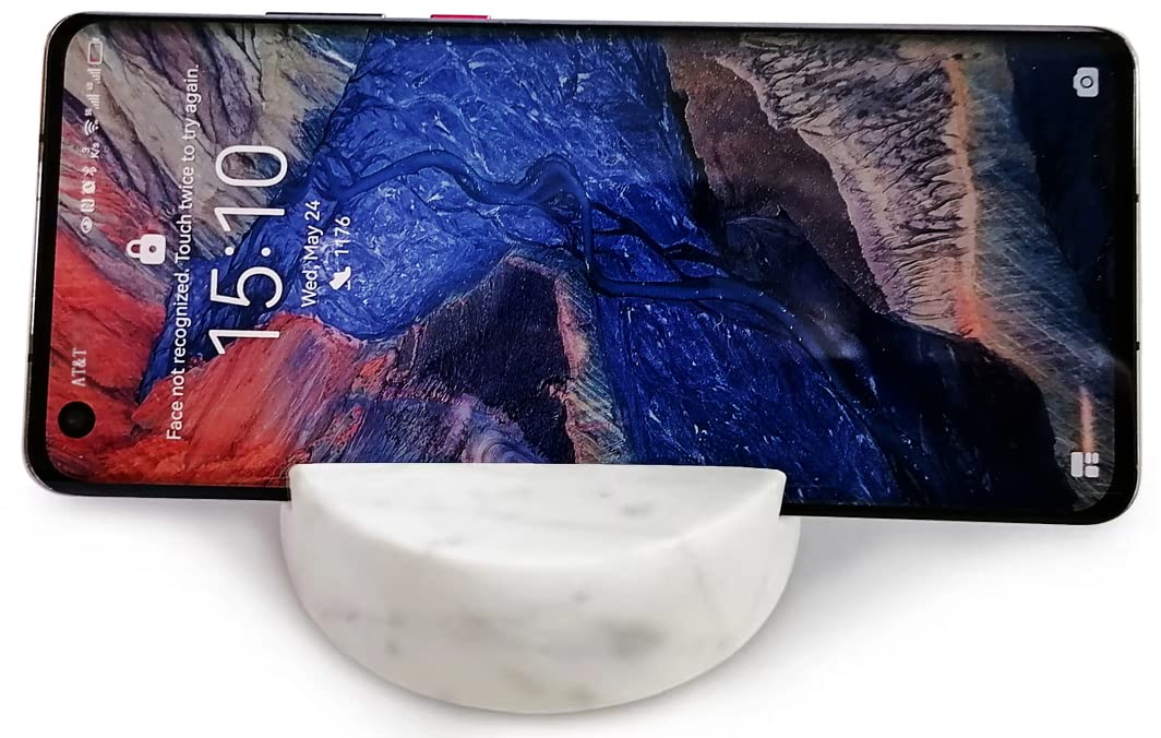 fashciaga Marble Phone Stand – Heavy Stone Holder for Desk