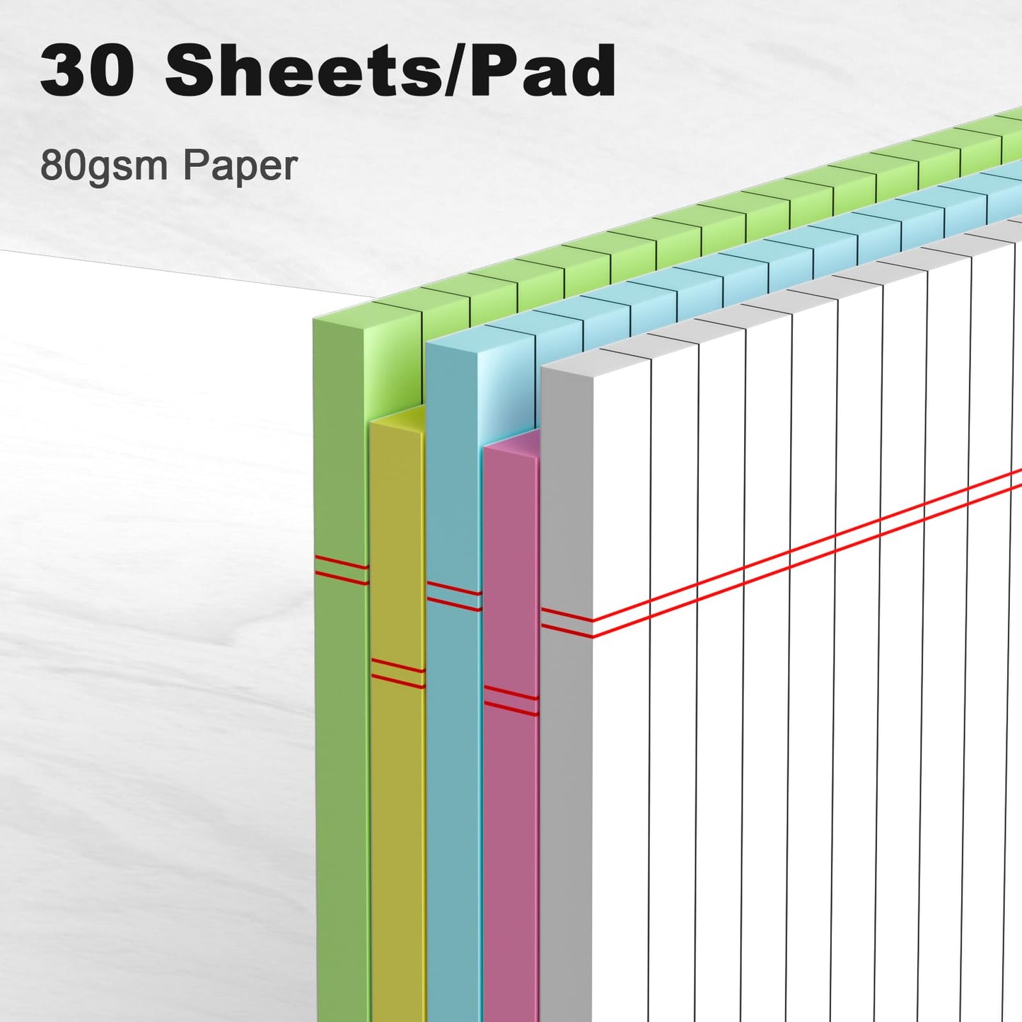 5-Pack Small 5x8 Color Note Pads – College Ruled