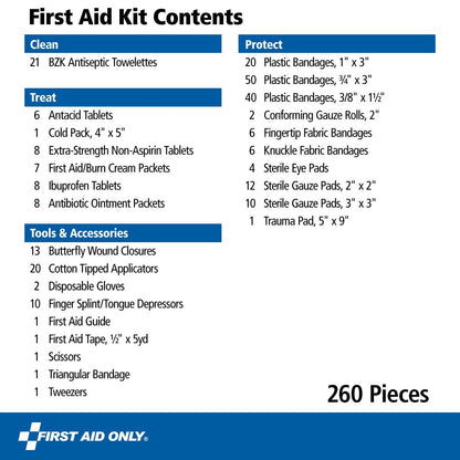 First Aid Only OSHA 50-Person First Aid Kit – 260 Pieces