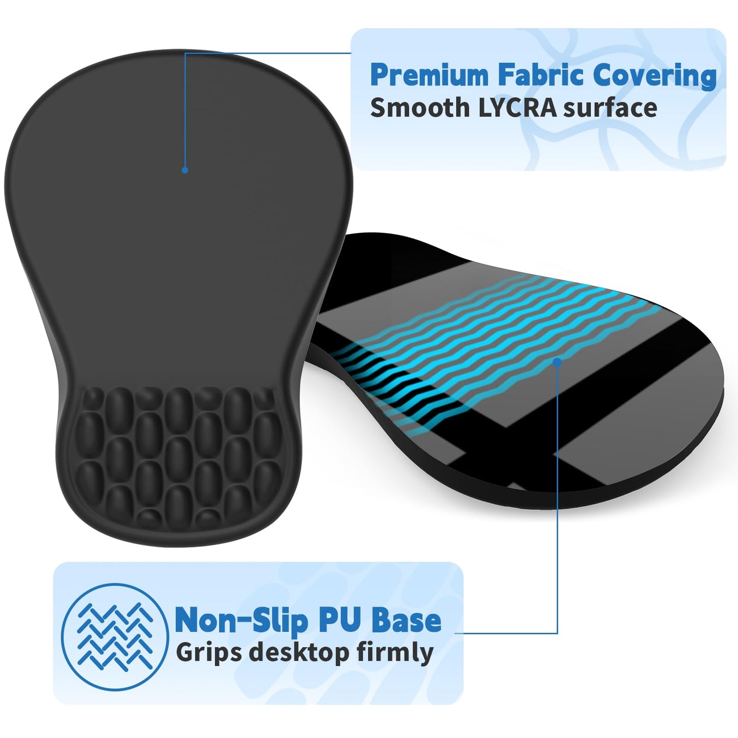 YIWEI Ergonomic Mouse Pad with Wrist Rest – Black