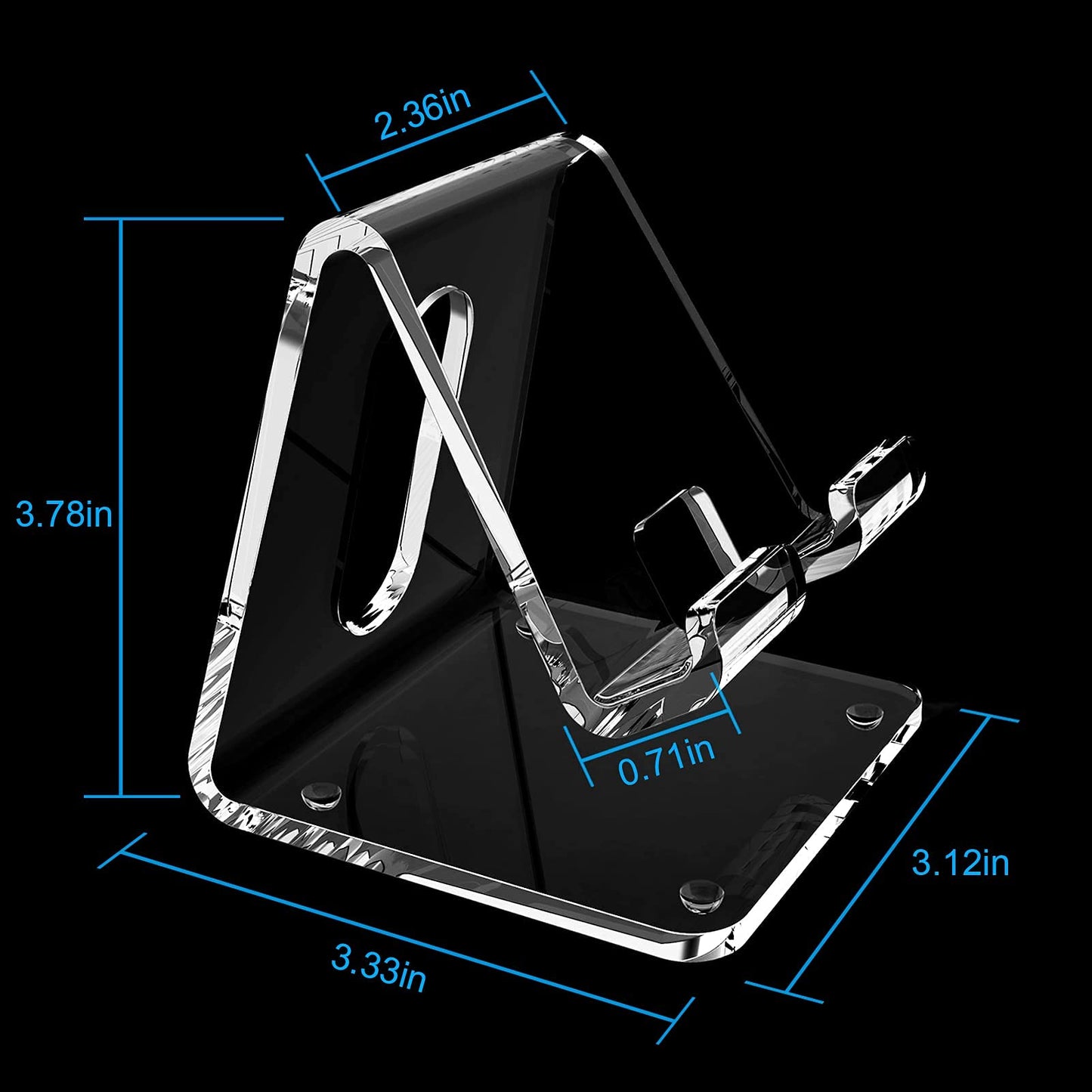 Crpich Acrylic Clear Phone Stand for Desk, Universal Compatible