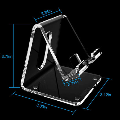 Crpich Acrylic Clear Phone Stand for Desk, Universal Compatible