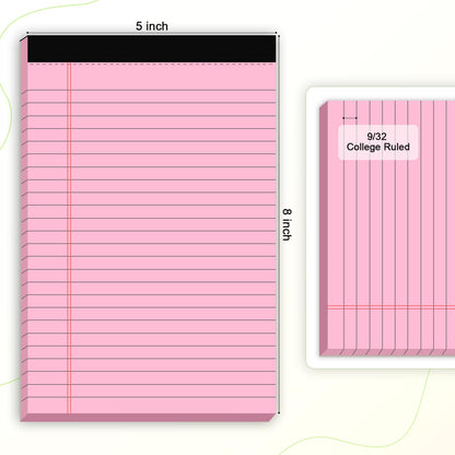 5-Pack Small 5x8 Color Note Pads – College Ruled