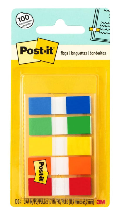 Post-it Flags Portable Dispenser – 100 Flags, Assorted Colors