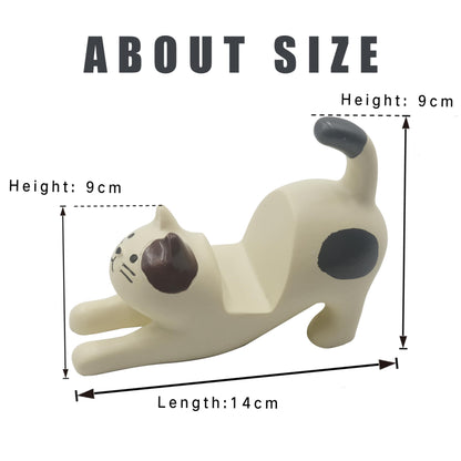Cute Cat Phone Holder Stand for Desk – Kawaii White