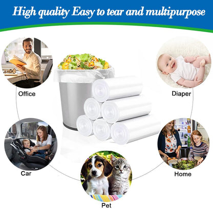 1.6 Gallon Small Clear Trash Bags, 120 Count – Strong Mini Bin Liners for Bathroom & Office