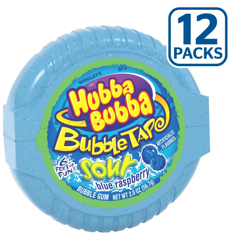 HUBBA BUBBA Bubble Gum Tape 12 Pack – Blue Raspberry