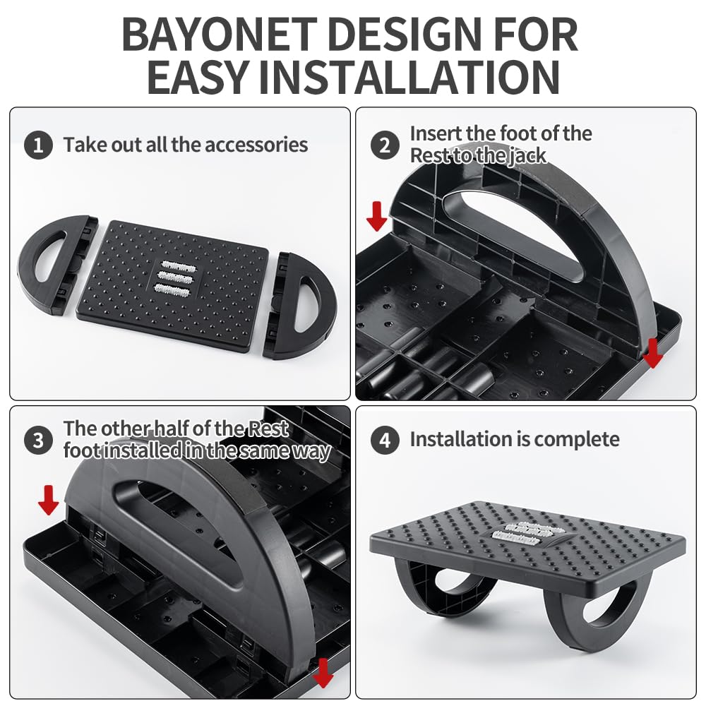 CasaZenith Rocking Under Desk Foot Rest with Roller Massager