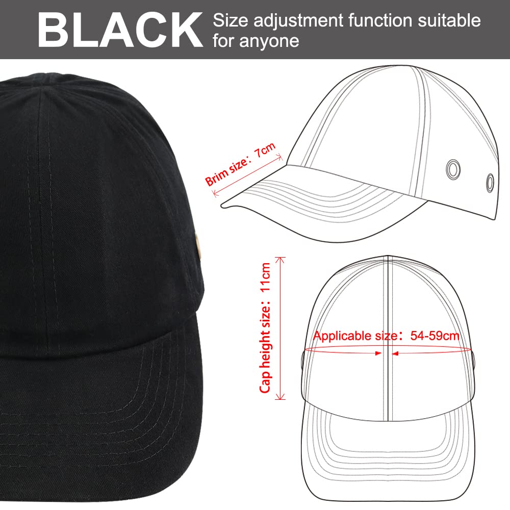 Lightweight Safety Bump Cap Hat for Men & Women – Black