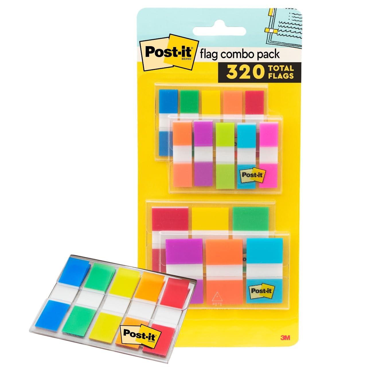 Post-it Flags Combo Pack – 320 Flags, Assorted Colors